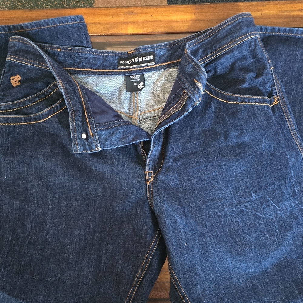Rocawear Men's Dark Blue Relaxed Jeans